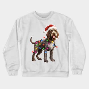 Christmas German Wirehaired Pointer Crewneck Sweatshirt